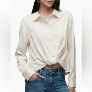 Hudson Jeans Cream Button Down Shirt